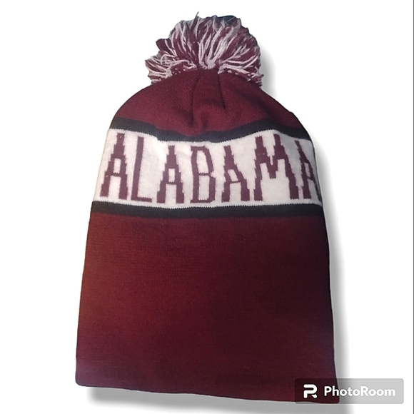 Alabama Maroon & White Knitted Winter Skull Cap - Picture 1 of 7